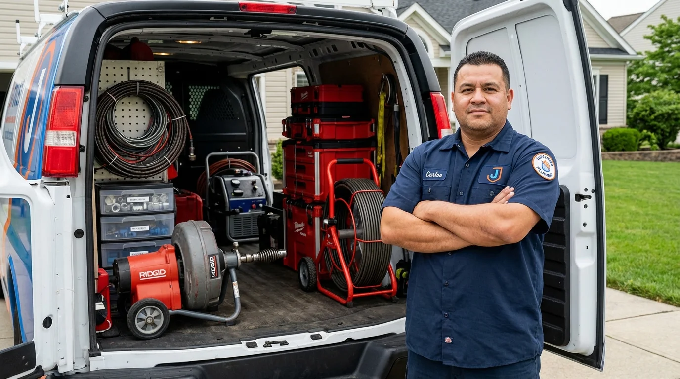 Professional drain cleaning equipment and Johns Plumbing LLC plumber in Miami